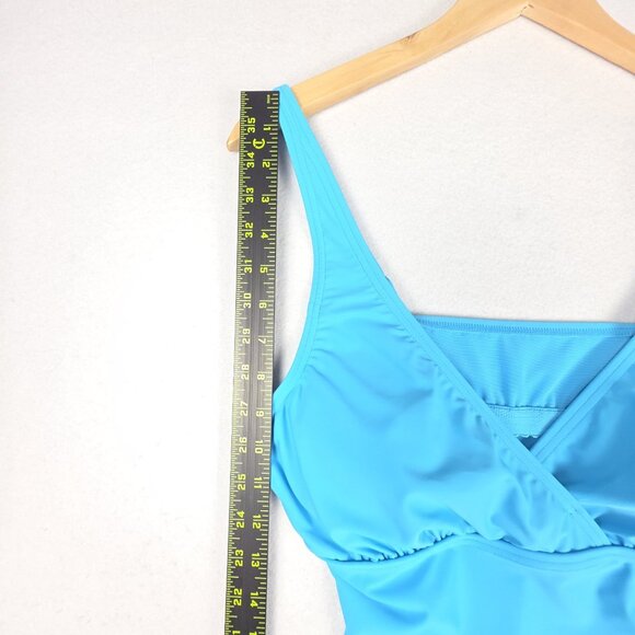 NWT Lands End Women 1-Piece Swim Med. 10/12 Turquoise Blue Tummy Control UPF 50 - Picture 13 of 15